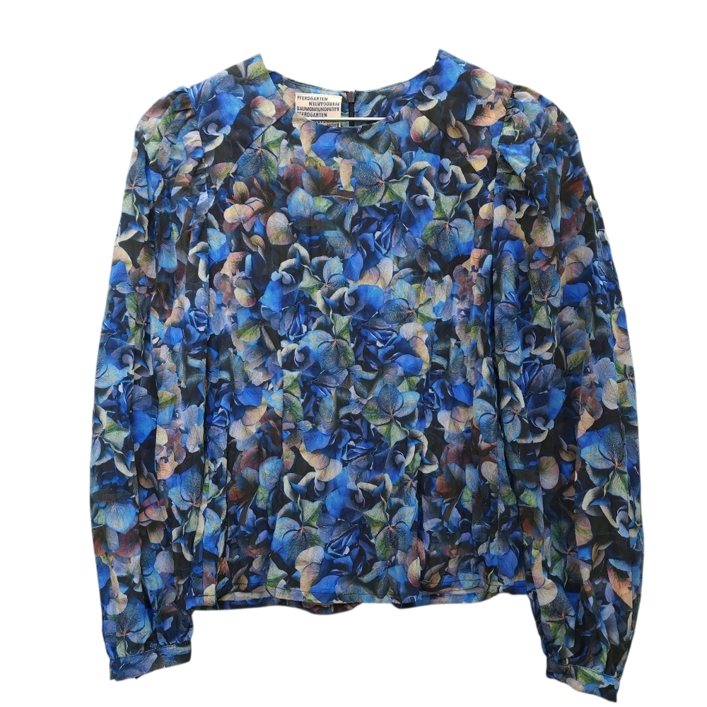 Baum und Pferdgarten Mylee Floral Print Blue Crew‎ Neck Blouse